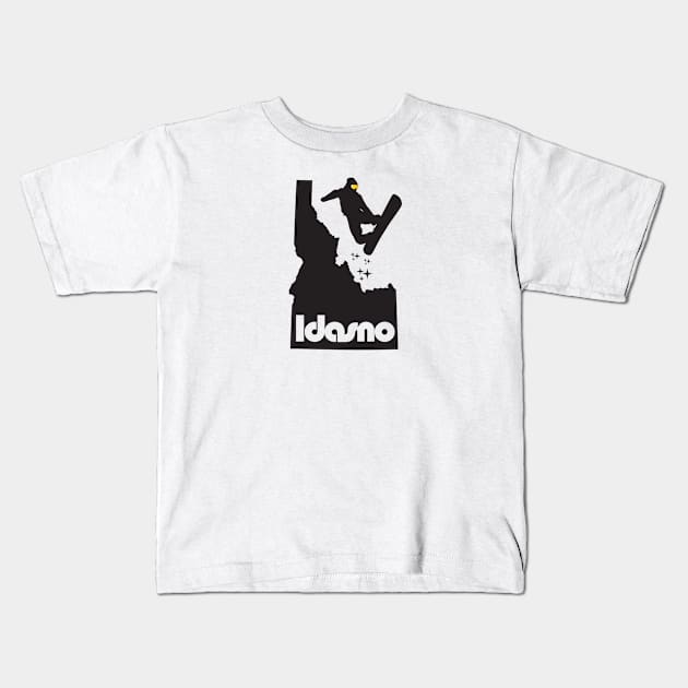 Idasno Boarder-Black Kids T-Shirt by GrumpyDog